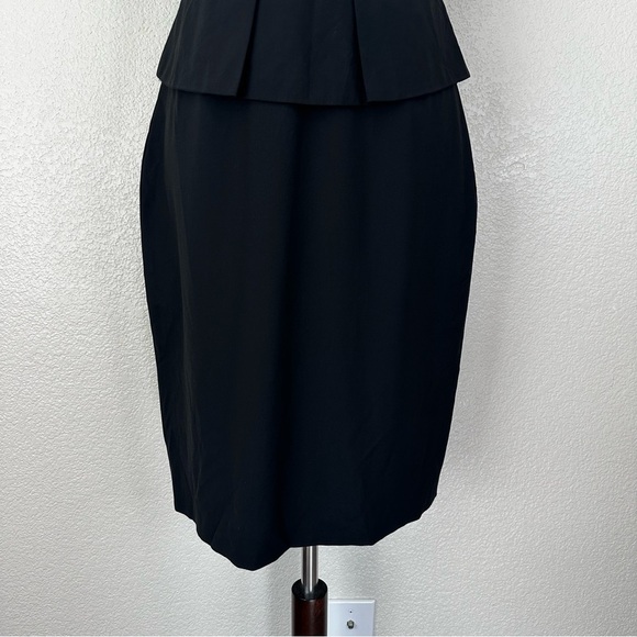 J. Crew Wool Blend Black Peplum Waist Dress, Size 4 - Picture 3 of 12